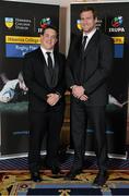 8 May 2013; Ulster players Declan Fitzpatrick, left, and Neil McComb in attendance at the Hibernia College IRUPA Rugby Player Awards 2013. Burlington Hotel, Dublin. Picture credit: Brendan Moran / SPORTSFILE
