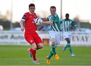 10 May 2013; Aaron Greene, Sligo Rovers, in action against Eoin Hyland, Bray Wanderers. Airtricity League Premier Division, Bray Wanderers v Sligo Rovers, Carlisle Grounds, Bray, Co. Wicklow. Picture credit: Matt Browne / SPORTSFILE