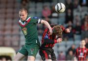 10 May 2013; Colin Healy, Cork City, in action against Ryan McEvoy, Bohemians. Airtricity League Premier Division, Bohemians v Cork City, Dalymount Park, Dublin. Picture credit: Brian Lawless / SPORTSFILE