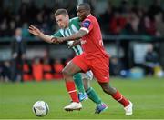 10 May 2013; Joseph N'do, Sligo Rovers, in action against John Mulroy, Bray Wanderers. Airtricity League Premier Division, Bray Wanderers v Sligo Rovers, Carlisle Grounds, Bray, Co. Wicklow. Picture credit: Matt Browne / SPORTSFILE