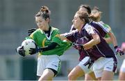 11 May 2013; Sarah Houlihan, Kerry, in action against Sinead Burke, Galway. TESCO HomeGrown Ladies National Football League, Division 2 Final, Kerry v Galway, Parnell Park, Donnycarney, Dublin. Picture credit: Brendan Moran / SPORTSFILE