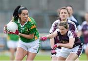 11 May 2013; Aislinn Desmond, Kerry, in action against Aoibheann Daly, Galway. TESCO HomeGrown Ladies National Football League, Division 2 Final, Kerry v Galway, Parnell Park, Donnycarney, Dublin. Picture credit: Brendan Moran / SPORTSFILE