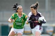 11 May 2013; Roisin Leonard, Galway, in action against Aislinn Desmond, Kerry. TESCO HomeGrown Ladies National Football League, Division 2 Final, Kerry v Galway, Parnell Park, Donnycarney, Dublin. Picture credit: Brendan Moran / SPORTSFILE