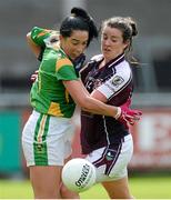 11 May 2013; Aislinn Desmond, left, Kerry, and Roisin Leonard, Galway, contest a loose ball. TESCO HomeGrown Ladies National Football League, Division 2 Final, Kerry v Galway, Parnell Park, Donnycarney, Dublin. Picture credit: Brendan Moran / SPORTSFILE