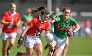 11 May 2013; Orlagh Farmer, Cork, in action against Ciara McManamon, Mayo. TESCO HomeGrown Ladies National Football League, Division 1 Final, Cork v Mayo, Parnell Park, Donnycarney, Dublin. Picture credit: Barry Cregg / SPORTSFILE