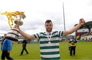 11 May 2013; James Chambers, Shamrock Rovers, celebrates with the cup after the game. Setanta Sports Cup Final, Shamrock Rovers v Drogheda United, Tallaght Stadium, Tallaght, Co. Dublin. Photo by Sportsfile