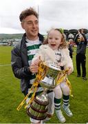 11 May 2013; Mark Quigley, Shamrock Rovers, celebrates with his daughter Coco after the game. Setanta Sports Cup Final, Shamrock Rovers v Drogheda United, Tallaght Stadium, Tallaght, Co. Dublin. Photo by Sportsfile