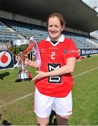 11 May 2013; Cork captain Ann Marie Walsh with the cup after the game. TESCO HomeGrown Ladies National Football League, Division 1 Final, Cork v Mayo, Parnell Park, Donnycarney, Dublin. Picture credit: Barry Cregg / SPORTSFILE