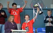 11 May 2013; Cork captain Ann Marie Walsh lifts the cup after the game. TESCO HomeGrown Ladies National Football League, Division 1 Final, Cork v Mayo, Parnell Park, Donnycarney, Dublin. Picture credit: Barry Cregg / SPORTSFILE