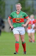 11 May 2013; A dejected Claire Egan, Mayo, after the game. TESCO HomeGrown Ladies National Football League, Division 1 Final, Cork v Mayo, Parnell Park, Donnycarney, Dublin. Picture credit: Barry Cregg / SPORTSFILE