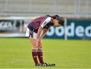 11 May 2013; A dejected Emer Flaherty, Galway, after the game. TESCO HomeGrown Ladies National Football League, Division 2 Final, Kerry v Galway, Parnell Park, Donnycarney, Dublin. Picture credit: Barry Cregg / SPORTSFILE