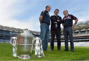 14 May 2013; Hurling managers, from left, Ollie Baker, Offaly, Seamus Plunkett, Laois, and Anthony Cunningham, Galway, in attendance at the launch of the 2013 Leinster GAA Senior Championships. Croke Park, Dublin. Picture credit: Brian Lawless / SPORTSFILE