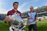 14 May 2013; Galway hurler Fergal Moore, left, and Dublin hurler Stephen Hiney, in attendance at the launch of the 2013 Leinster GAA Senior Championships. Croke Park, Dublin. Picture credit: Brian Lawless / SPORTSFILE
