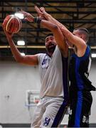 30 October 2017; Garny Garcia Nivar of Eanna in action against Goran Pantovic of Garvey's Tralee Warriors during the Basketball Ireland Men's Superleague match between Garveys Tralee Warriors and Eanna BC at Tralee Sports Complex in Tralee, Kerry. Photo by Brendan Moran/Sportsfile