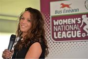 14 May 2013; Sara Lawlor, Peamount United, who received the Player of the Year award speaking, at the Bus Eireann Women’s National League Awards. Aviva Stadium, Lansdowne Road, Dublin. Picture credit: Barry Cregg / SPORTSFILE