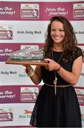 14 May 2013; Sara Lawlor, Peamount United, with her Irish Daily Mail Golden Boot award during the Bus Éireann Women’s National League Awards. Aviva Stadium, Lansdowne Road, Dublin. Picture credit: Barry Cregg / SPORTSFILE