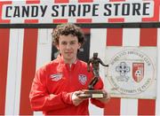 15 May 2013; Derry City's Barry McNamee with his Airtricity / SWAI Player of the Month Award for April 2013. Brandywell, Derry. Picture credit: Oliver McVeigh / SPORTSFILE