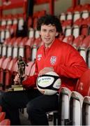 15 May 2013; Derry City's Barry McNamee with his Airtricity / SWAI Player of the Month Award for April 2013. Brandywell, Derry. Picture credit: Oliver McVeigh / SPORTSFILE