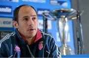 16 May 2013; Stade Francais captain Sergio Parisse during a press conference ahead of their Amlin Challenge Cup final against Leinster on Friday. Stade Francais Press Conference, RDS, Ballsbridge, Dublin. Picture credit: Matt Browne / SPORTSFILE