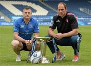 16 May 2013; Leinster captain Jamie Heaslip and Stade Francais captain Sergio Parisse during a photocall ahead of their Amlin Challenge Cup final on Friday. Amlin Challenge Cup Final Captain's Photocall, RDS, Ballsbridge, Dublin. Picture credit: Matt Browne / SPORTSFILE