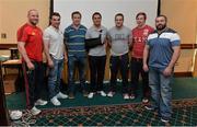 16 May 2013; Munster's players who are set to leave the club at the end of this season, from left to right, Sean Henry, Sean Scanlon, Marcus Horan, Doug Howlett, Scott Deasy, Danny Barnes and Christy Condon. Munster Rugby End-of-Season Gathering 2013, Castletroy Park Hotel, Limerick. Picture credit: Diarmuid Greene / SPORTSFILE