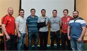 16 May 2013; Munster's players who are set to leave the club at the end of this season, from left to right, Sean Henry, Sean Scanlon, Marcus Horan, Doug Howlett, Scott Deasy, Danny Barnes and Christy Condon. Munster Rugby End-of-Season Gathering 2013, Castletroy Park Hotel, Limerick. Picture credit: Diarmuid Greene / SPORTSFILE