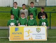 16 May 2013; The St Patricks Boys National School, Carndonagh,  Innishowen, Co. Donegal, team. Aviva Health FAI Primary School 5's, Ulster Finals, Monaghan United FC, Gortakeegan, Monaghan. Picture credit: Oliver McVeigh / SPORTSFILE