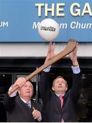 17 May 2013; An Taoiseach Enda Kenny, T.D., and Uachtarán Chumann Lúthchleas Gael Liam Ó Néill at the official unveiling of the newly-refurbished GAA Museum at Croke Park. The final phase of renovation now includes the official GAA Hall of Fame, a modern-day heroes and legends gallery, eight exciting interactive skill zones and dedicated sound booths showcasing clips from the association’s oral history archive. The museum boasts a vast collection of objects that illustrate the development of Gaelic games from ancient times to the present day.  Admission to the GAA Museum and Stadium Tour is priced at €12.00 for an adult, €8.00 for a child under 12, €32.00 for a family, 2 adults & 2 children, and €9.00 for students and senior citizens. For further information visit www.crokepark.ie/gaa-museum or www.facebook.com/CrokePark. GAA Museum, Croke Park, Dublin. Picture credit: Ray McManus / SPORTSFILE