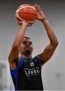 30 October 2017; Trae Pemberton of Garvey's Tralee Warriors during the Basketball Ireland Men's Superleague match between Garveys Tralee Warriors and Eanna BC at Tralee Sports Complex in Tralee, Kerry. Photo by Brendan Moran/Sportsfile