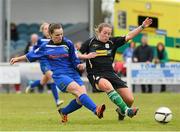 19 May 2013; Sara Lawlor, Peamount United, beats Nicole Fowley, Castlebar Celtic, to score her side's second goal. Bus Éireann Women's National League Cup Final, Castlebar Celtic v Peamount United, Milebush Park, Castlebar, Co. Mayo. Picture credit: David Maher / SPORTSFILE