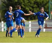 19 May 2013; Jetta Berrill, right, Peamount United, celebrates after scoring her side's fifth goal with team-mate Grace Murray. Bus Éireann Women's National League Cup Final, Castlebar Celtic v Peamount United, Milebush Park, Castlebar, Co. Mayo. Picture credit: David Maher / SPORTSFILE
