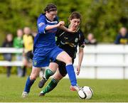 19 May 2013; Jetta Berrill, Peamount United, in action against Shaunagh Jackson, Castlebar Celtic. Bus Éireann Women's National League Cup Final, Castlebar Celtic v Peamount United, Milebush Park, Castlebar, Co. Mayo. Picture credit: David Maher / SPORTSFILE