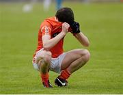 19 May 2013; A dejected Joseph McElroy, Armagh, at the end of the game. Electric Ireland Ulster GAA Football Minor Championship, First Round, Cavan v Armagh, Kingspan Breffni Park, Cavan. Picture credit: Oliver McVeigh / SPORTSFILE