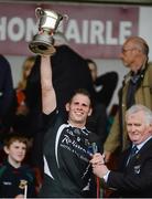 19 May 2013; Sligo captain Michael Gormley lifts the cup. Connacht GAA Football Junior Championship Final, Mayo v Sligo, Pearse Stadium, Galway. Picture credit: Brian Lawless / SPORTSFILE