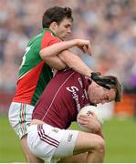 19 May 2013; Paul Conroy, Galway, in action against Ger Cafferkey, Mayo. Connacht GAA Football Senior Championship Quarter-Final, Galway v Mayo, Pearse Stadium, Salthill, Galway. Picture credit: Diarmuid Greene / SPORTSFILE