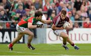 19 May 2013; Paul Conroy, Galway, in action against Ger Cafferkey, Mayo. Connacht GAA Football Senior Championship Quarter-Final, Galway v Mayo, Pearse Stadium, Salthill, Galway. Picture credit: Diarmuid Greene / SPORTSFILE