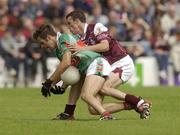 6 July 2003; Joe Bergin, Galway, in action against Mayo's James Gill. Bank of Ireland Connacht Senior Football Championship Final, Galway v Mayo, Pearse Stadium, Galway. Picture credit; Damien Eagers / SPORTSFILE *EDI*