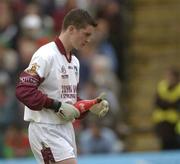6 July 2003; Galway goalkeeper Brian Donoghue. Bank of Ireland Connacht Senior Football Championship Final, Galway v Mayo, Pearse Stadium, Galway. Picture credit; Damien Eagers / SPORTSFILE *EDI*