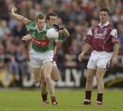 6 July 2003; Mayo's Gary Mullins in action against Galway's Joe Bergin, left, and Padraig Joyce. Bank of Ireland Connacht Senior Football Championship Final, Galway v Mayo, Pearse Stadium, Galway. Picture credit; Damien Eagers / SPORTSFILE *EDI*