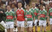6 July 2003; Mayo's Fergal Costello leads the team during the pre-match parade. Bank of Ireland Connacht Senior Football Championship Final, Galway v Mayo, Pearse Stadium, Galway. Picture credit; Damien Eagers / SPORTSFILE *EDI*