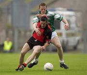22 June 2003; Ronan Murtagh, Down, in action against Tom Brewster, Fermanagh. Bank of Ireland Ulster Senior Football Semi Final, Fermanagh v Down, St Tighearnach's Park, Clones, Co Monaghan. Picture credit; Damien Eagers / SPORTSFILE *EDI*