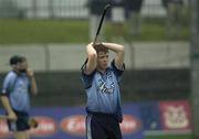 16 July 2003; Dublin's Derek O'Reilly pictured near the end of the match. Leinster U21 Hurling Final, Dublin v Kilkenny, Dr Cullen Park, Co. Carlow. Picture credit; Damien Eagers / SPORTSFILE *EDI*