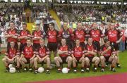 13 July 2003; The Down team. Bank of Ireland Ulster Senior Football Final, Tyrone v Down, St. Tighernach's Park, Clones, Co Monaghan. Picture credit; David Maher / SPORTSFILE *EDI*