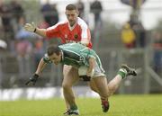 20 July 2003; Muiris Gavin, Limerick, in action against Armagh's Diarmaid Marsden. Bank of Ireland Senior Football Championship qualifier, Limerick v Armagh, Dr Hyde Park, Roscommon. Picture credit; Damien Eagers / SPORTSFILE *EDI*