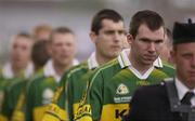 13 July 2003; Kerry captain Michael McCarthy leads his side in the pre-match parade. Bank of Ireland Munster Senior Football Final, Kerry v Limerick, Fitzgerald Stadium, Killarney, Co Kerry. Picture credit; Brendan Moran / SPORTSFILE *EDI*