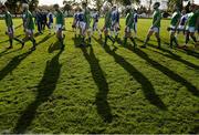 21 October 2017; Ireland and Scotland parade before the Shinty International match between Ireland and Scotland at Bught Park in Inverness, Scotland. Photo by Piaras Ó Mídheach/Sportsfile