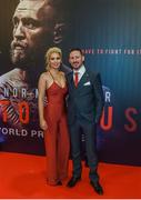 1 November 2017; John Kavanagh, Head Coach, and partner Orlagh Hunter arrive at the Conor McGregor Notorious film premiere at the Savoy Cinema in Dublin. Photo by David Fitzgerald/Sportsfile