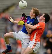 19 May 2013; Liam Galligan, Cavan, in action against Peter Campbell, Armagh. Electric Ireland Ulster GAA Football Minor Championship, First Round, Cavan v Armagh, Kingspan Breffni Park, Cavan. Picture credit: Ray McManus / SPORTSFILE