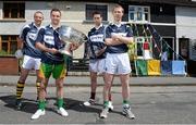 21 May 2013; A selection of Ulster Bank’s GAA stars, from left, Kerry's Kieran Donaghy, Donegal's Karl Lacey, Galway's Finian Hanley and Fermanagh's Tommy McElroy, gathered at a home outside Croke Park today to mark Ulster Bank’s sixth year as official sponsor of the GAA Football All-Ireland Senior Championship. As part of Ulster Bank’s sponsorship, their GAA stars were on-hand to launch the ‘Ulster Bank Best GAA Home’ campaign, a nationwide search to find the best ‘GAA Home’ on the island of Ireland. Throughout the Championship, Ulster Bank is asking supporters to Tweet, post on Facebook and email pictures of how they have decorated their houses, clubs and communities, with their beloved county colours. One overall winner will be selected to win €5,000 towards a home-makeover, as well as tickets and accommodation, for their family, to the GAA Football All-Ireland Final in Croke Park. Additional prizes will be given out regularly throughout the campaign. Ulster Bank GAA Launch, Clonliffe Avenue, Dublin. Picture credit: Brian Lawless / SPORTSFILE