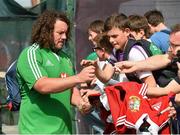 21 May 2013; Adam Jones, British & Irish Lions, signs autographs for spectators at the end of squad training ahead of the British & Irish Lions Tour 2013. British & Irish Lions Tour 2013 Squad Training, Carton House, Maynooth, Co. Kildare. Picture credit: David Maher / SPORTSFILE